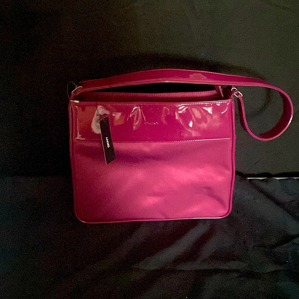 New with tags. DKNY Satin and patent leather bag